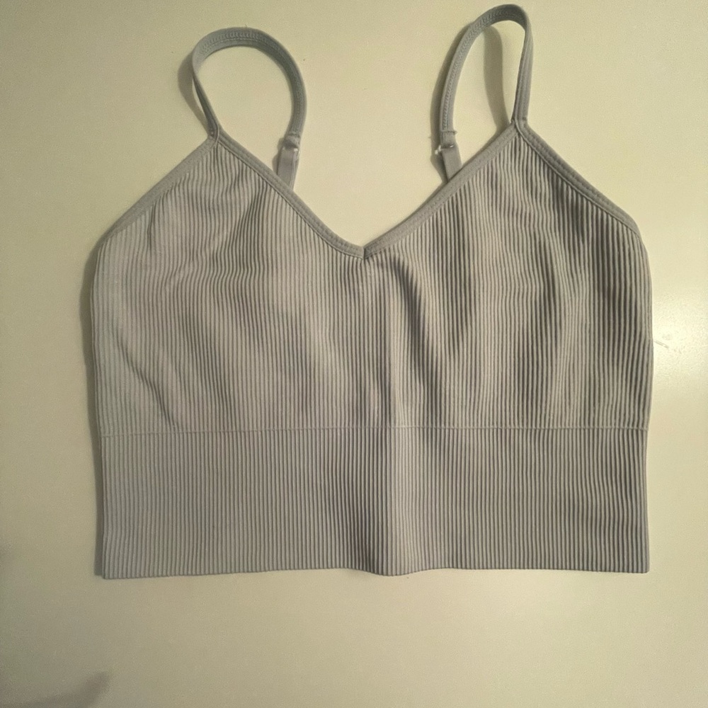 Zella‎ Light Gray Ribbed Bra